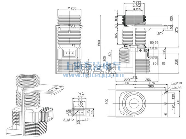 ldbj9-40.5電流互感器外形尺寸圖